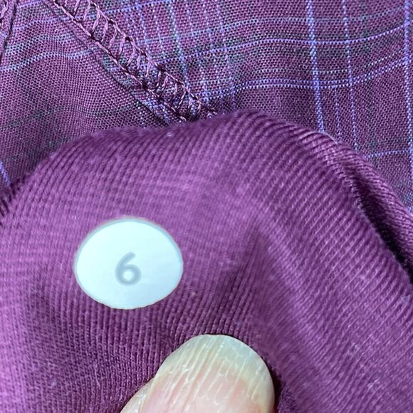 Lululemon Run Hustle Plum Shale Stripe Burgundy Full Zip Hooded Jacket Women 6 - Picture 10 of 12